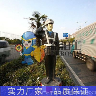 厂家自产自销 甘肃仿真警察 高速指挥交警 假警察模特 玻璃钢假人