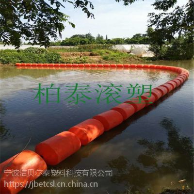河道漂浮着泡沫用拦截浮筒厂家直销