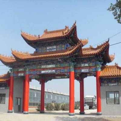 门楼样式 仿古楼 灰凝土坊 石头门楼