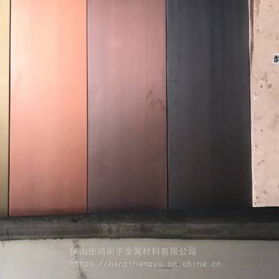 酒店装饰不锈钢仿铜做旧板_茶色复古拉丝仿铜板_304抗击不锈钢仿铜板