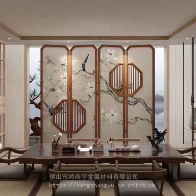 展厅装饰201不锈钢中式折叠屏风_青古铜屏风隔断厂家