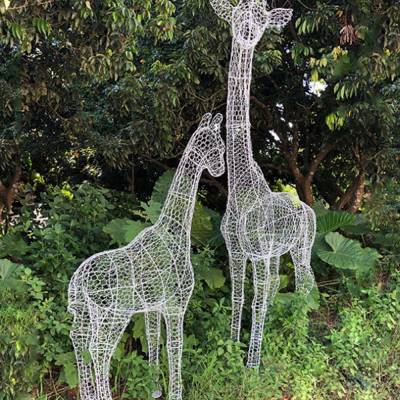 厂家直销城市铁艺镂空鹿造型 商场公园创意铁艺雕塑 户外景观小品