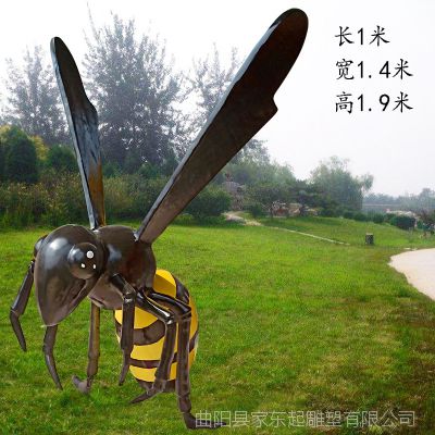 厂家直销仿真蜜蜂动物雕塑彩绘树脂公园小品景观模型玻璃钢装饰品