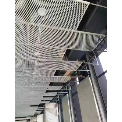 供应菱形孔铝网板-密拼天花铝板网标准-六角型孔岩棉毡铝板网吸声墙面