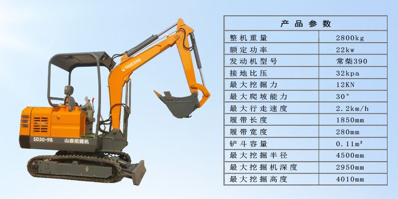 小型挖掘机型号参数