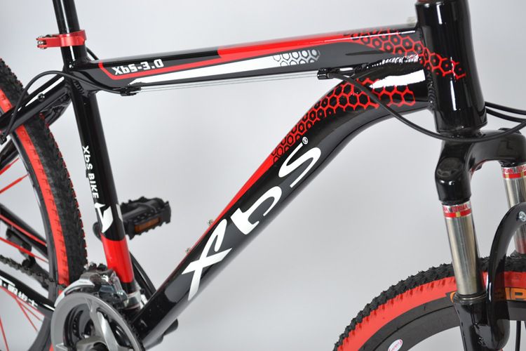 xbs暇步士24速铝合金山地双碟刹自行车扁条轴承轮组变速车