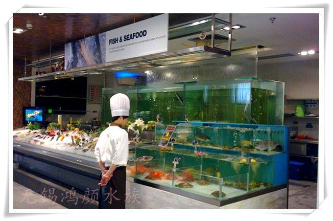 江阴海鲜池鱼缸定做酒店饭店玻璃海鲜鱼缸定制