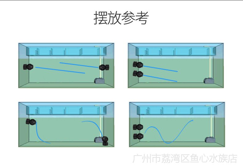新款捷宝变频造浪泵 无线联动磁吸冲浪泵rw-4 8 15 20鱼缸造流泵
