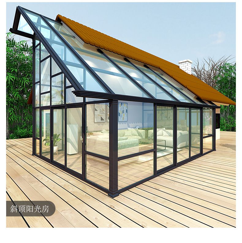 长沙德技双品别墅阳光房设计露台阳光房装修效果图_玻璃房