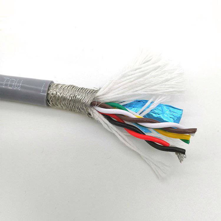 防油耐折1000万次4芯高柔性双绞屏蔽数据传输拖链电缆TRVVSP402
