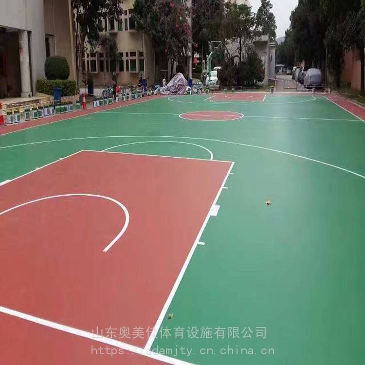 塑胶篮球场 丙烯酸网球场施工 羽毛球场建造