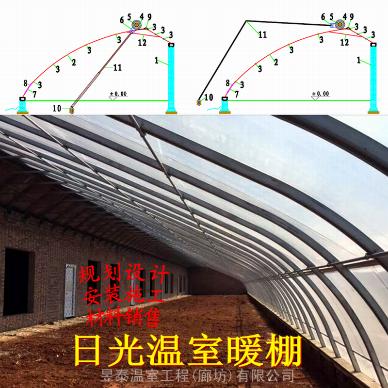 日光温室大棚椭圆钢管大棚几字钢大棚蔬菜种植大棚设计建造厂家