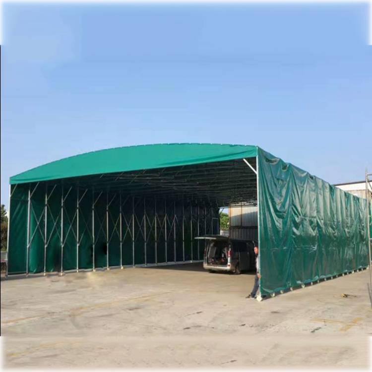 伸缩雨棚每平米不到75元可用3-5年本地折叠遮阳篷广州厂家定做
