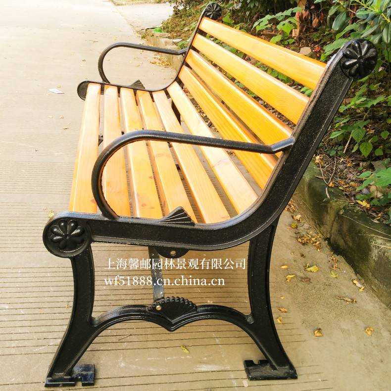 供应铸铁公园椅、PVC木塑休闲椅、户外长椅、扶手公园休闲椅