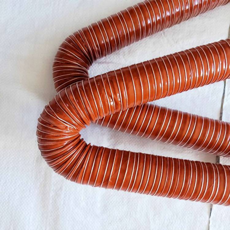 红色耐高温风管300度矽硅胶排热风管防火阻燃排风排气管