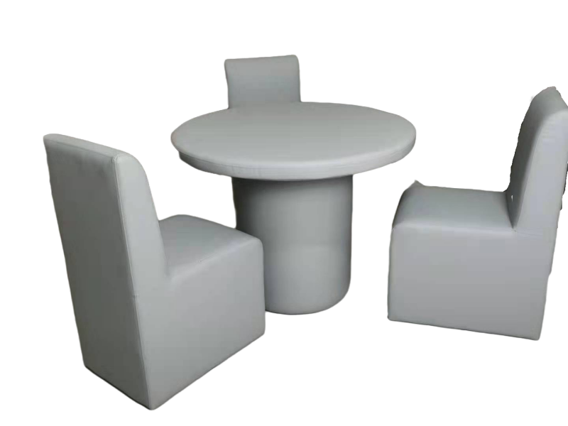 谈话室软包防撞桌椅软包墙面审问专用桌椅工厂可定制