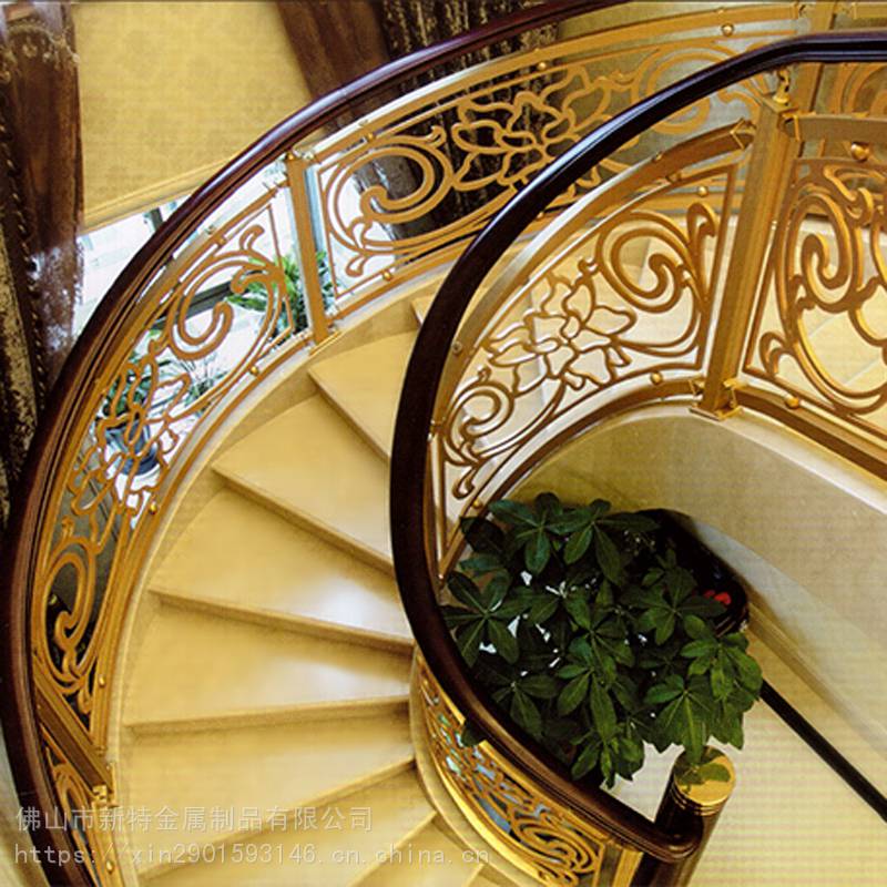 嘉兴铜艺楼梯订做铜艺雕花楼梯扶手每个角度详细图片