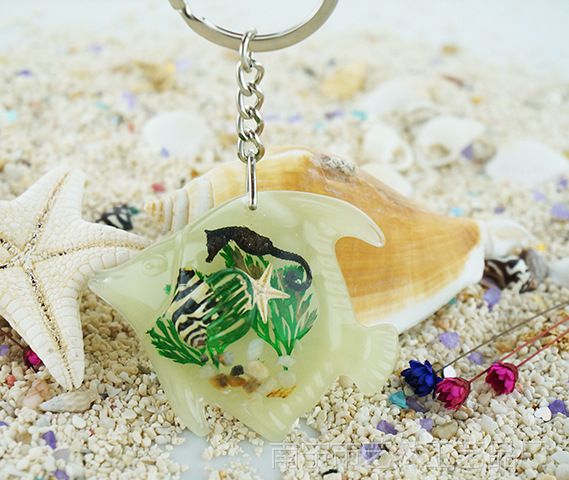 创意海洋贝壳海螺海星元素钥匙扣 海南旅游纪念品 精美礼品挂饰品