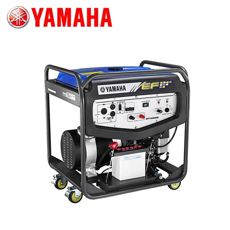 YAMAHA雅马哈原装12KW双缸单相220V电瓶启动移动式汽油发电机组