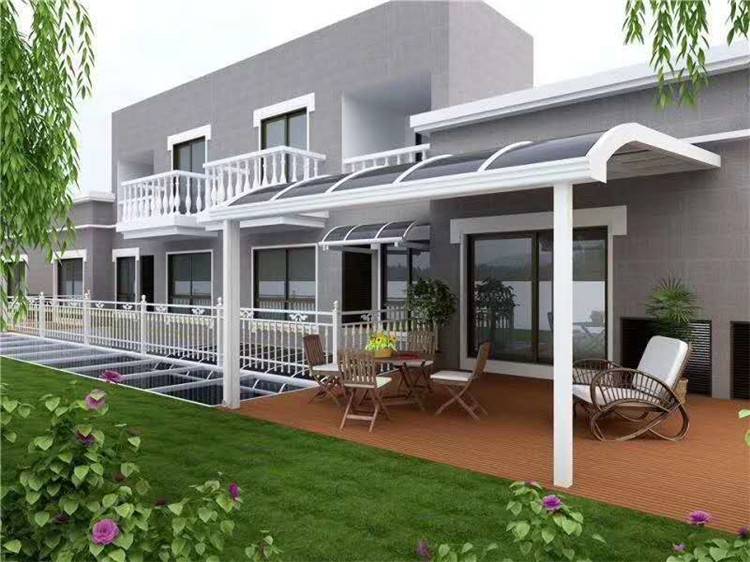 阳台铝合金雨棚 别墅露台棚 耐力板遮阳雨棚 家用欧式窗棚 室外铝合金