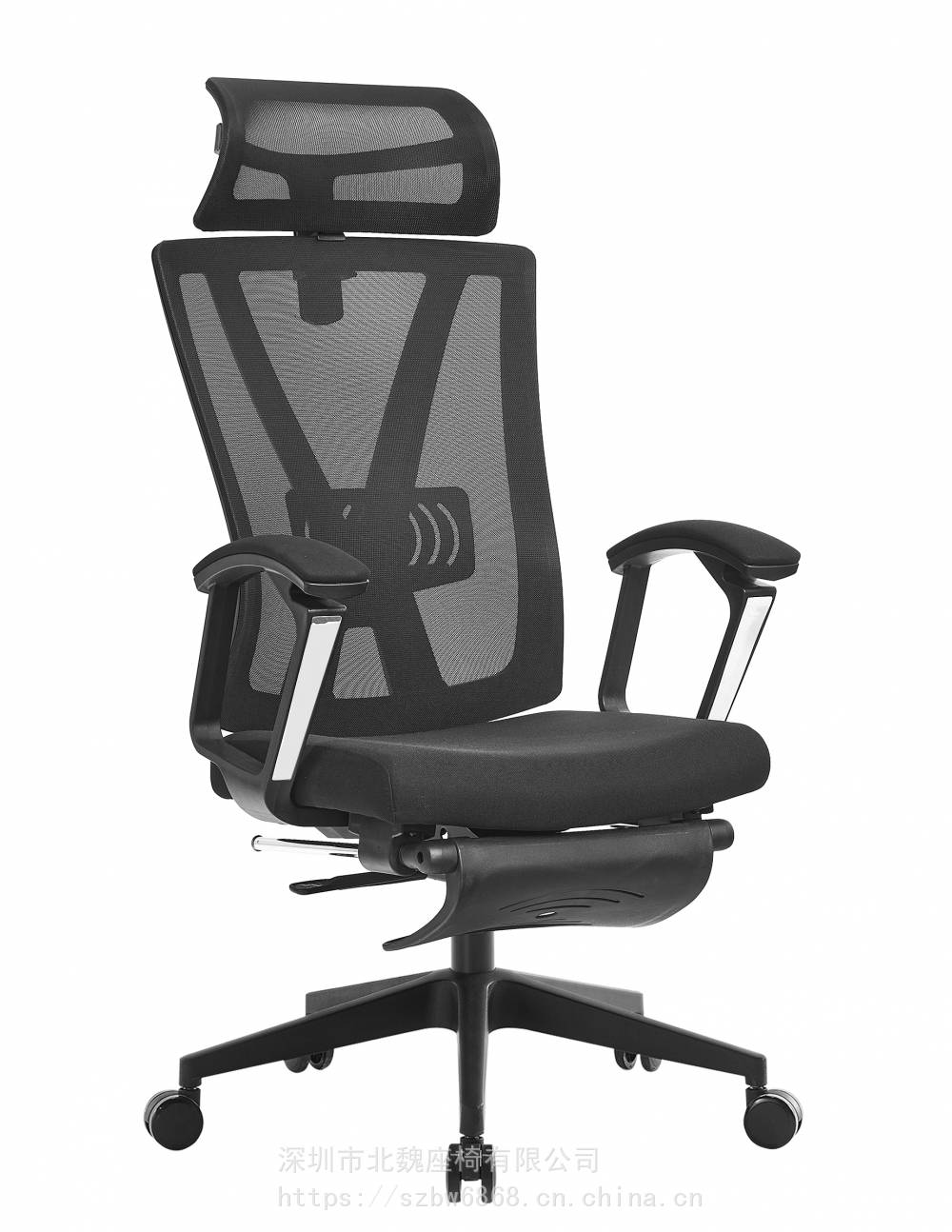 主管办公电脑椅 职员椅 网布透气老板办公椅 可仰带枕头转椅