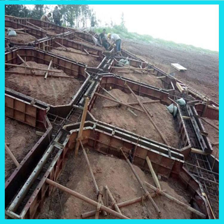 混泥土堤坝框格护坡模具水泥钢框模具广西钢框护坡模具来图定制