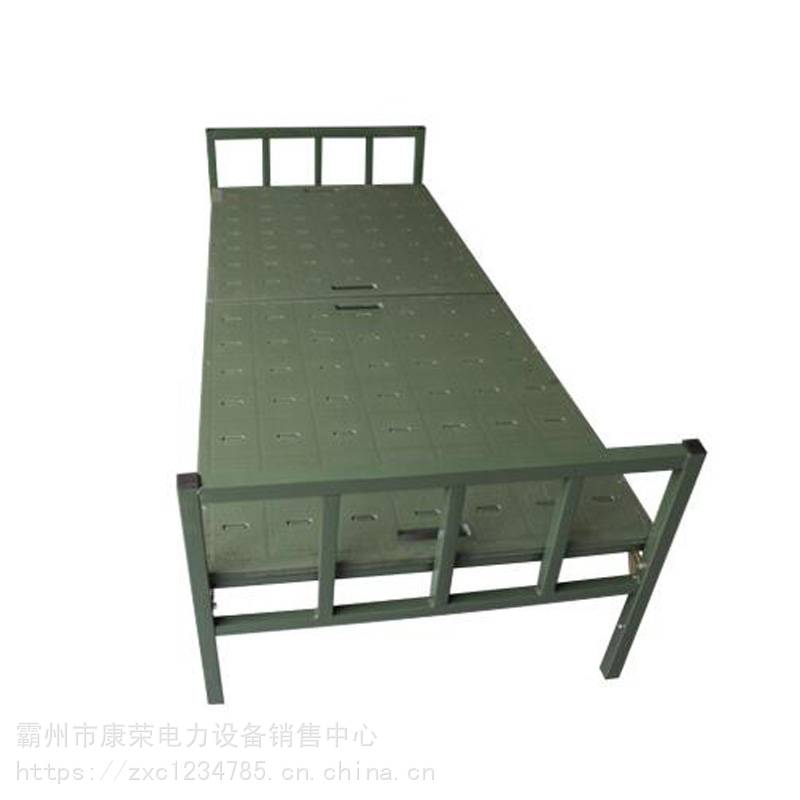 部队单人便携野战塑料折床钢塑折叠床单人铁架午休床两折行军床康荣