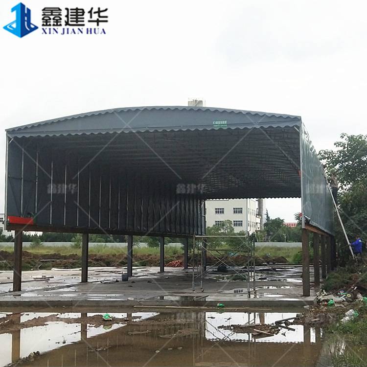 新鄉(xiāng)原陽(yáng)縣定做戶外電動(dòng)雨棚架空伸縮防雨蓬活動(dòng)推拉蓬廠家