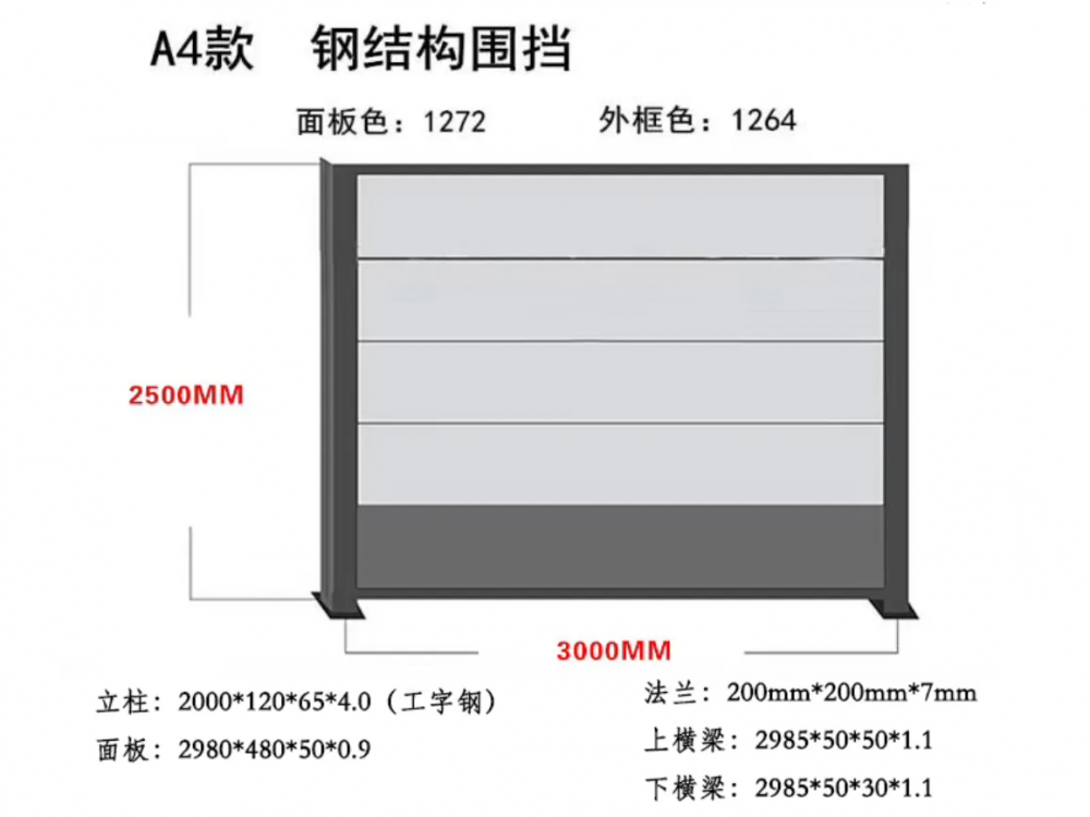 浙江钢结构围挡厂家c型施工彩钢彩钢围挡厂家厂钢结构围挡造价