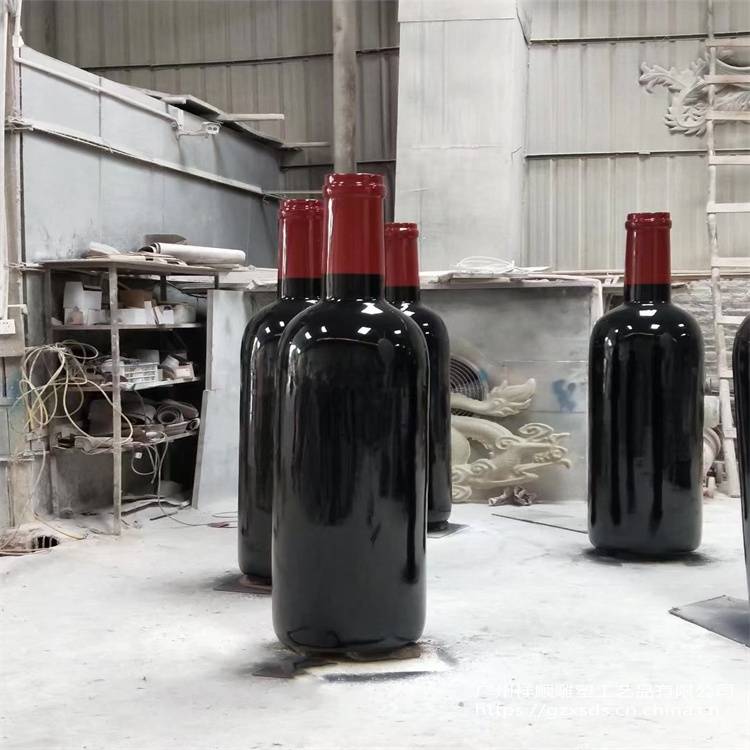 树脂红酒瓶雕塑定制各种酒瓶饮料瓶雕塑美陈仿真瓶装饰道具
