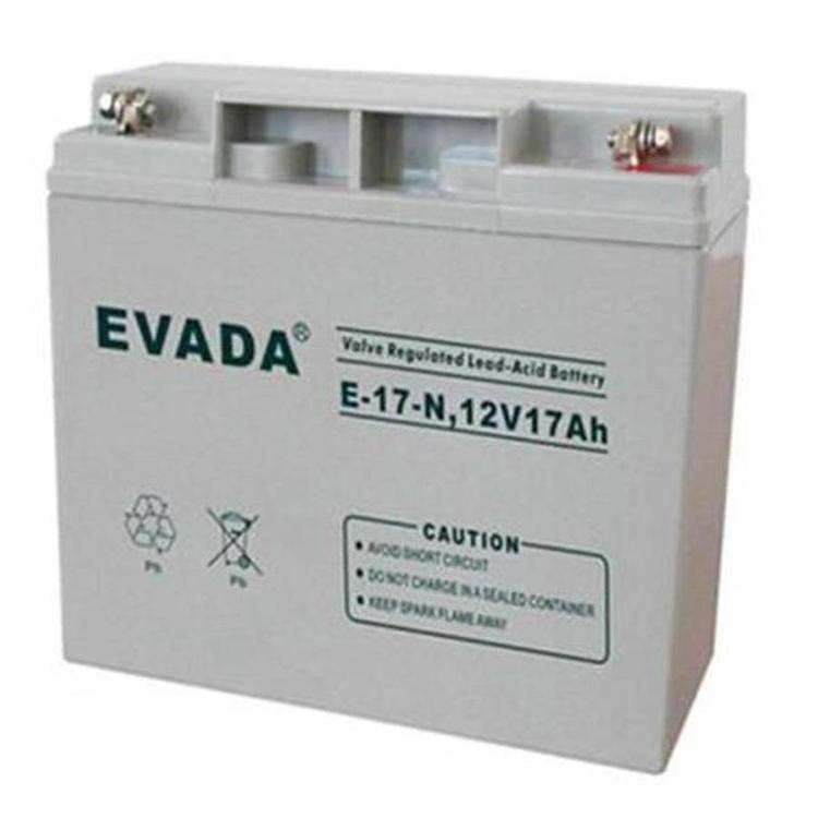 EVADA蓄电池E-17-N爱维达免维护铅酸电池12V17AH直流屏电源柜用