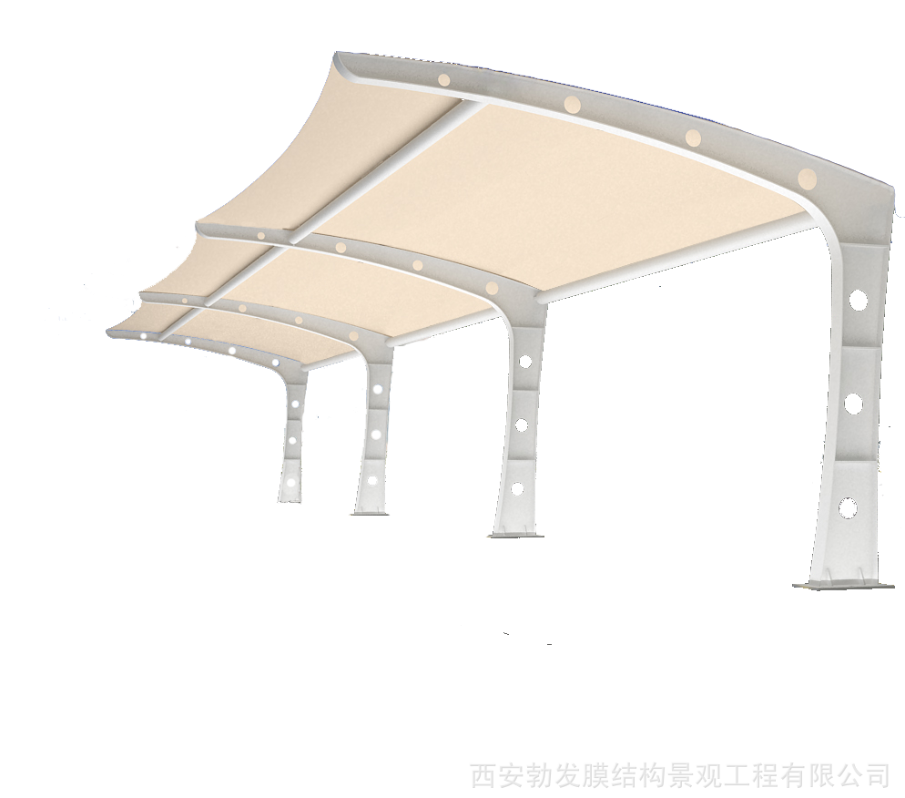 汉中小区7字形抗风雪高强度膜结构车棚厂家报价充电桩雨棚厂家