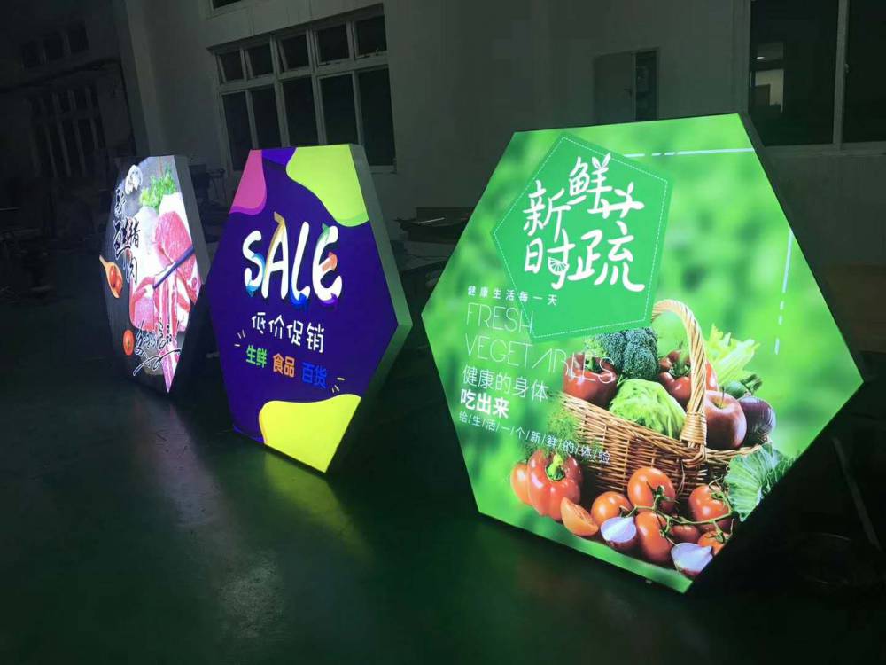 led卡布燈箱 六邊形軟膜燈箱 100雙面卡布燈箱