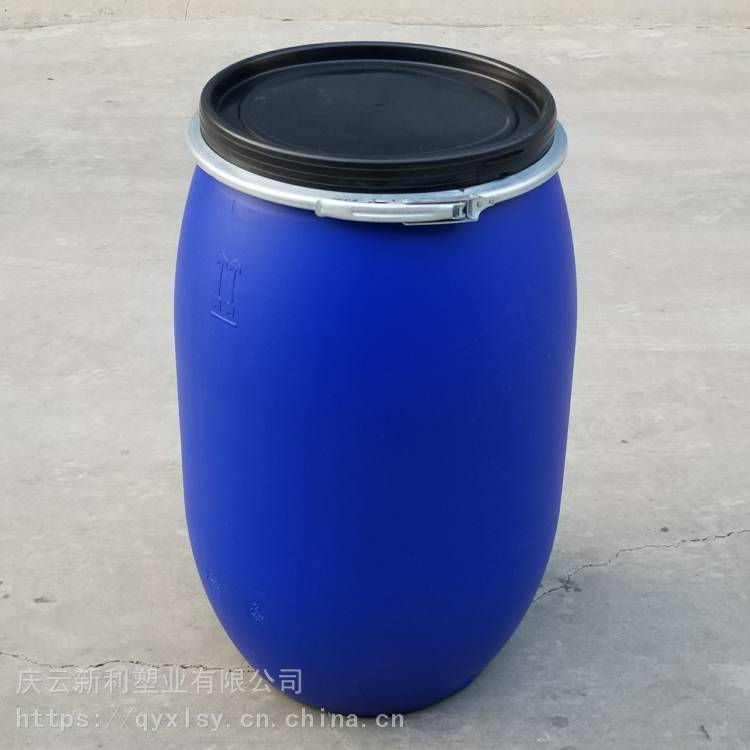 新利120升开口塑料桶120L大口塑料桶120升法兰桶120升包箍桶