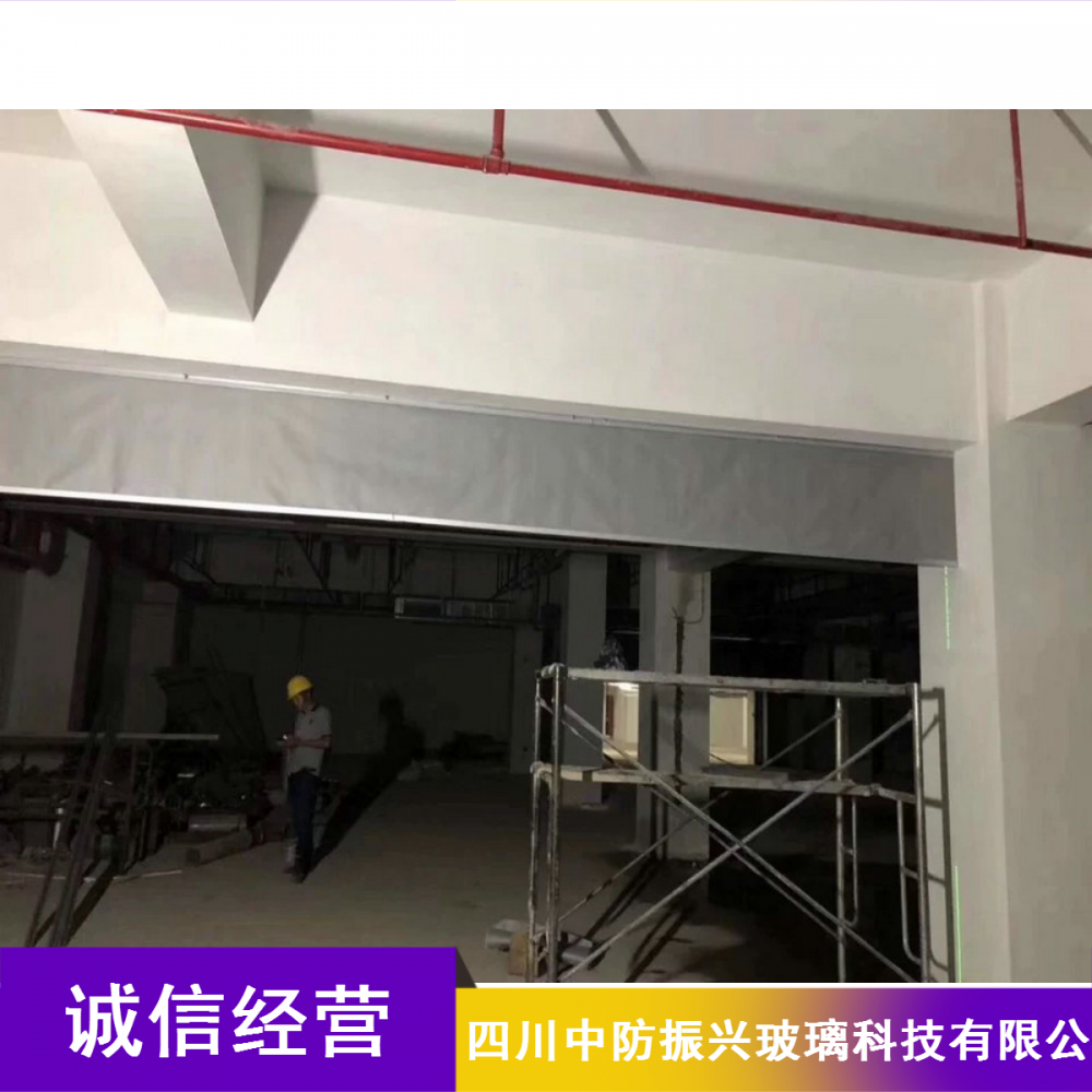 无拼接布基挡烟垂壁高层建筑用088mm厚防火玻璃四川防火玻璃市场价