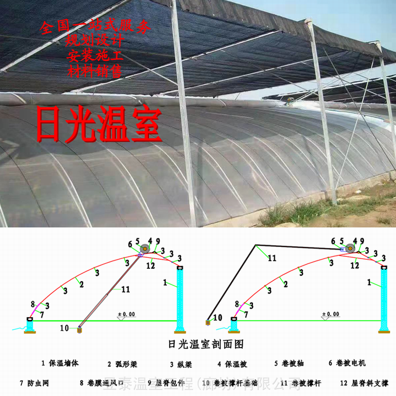 日光温室暖棚蔬菜温室大棚薄膜大棚昱泰温室公司设计生产安装