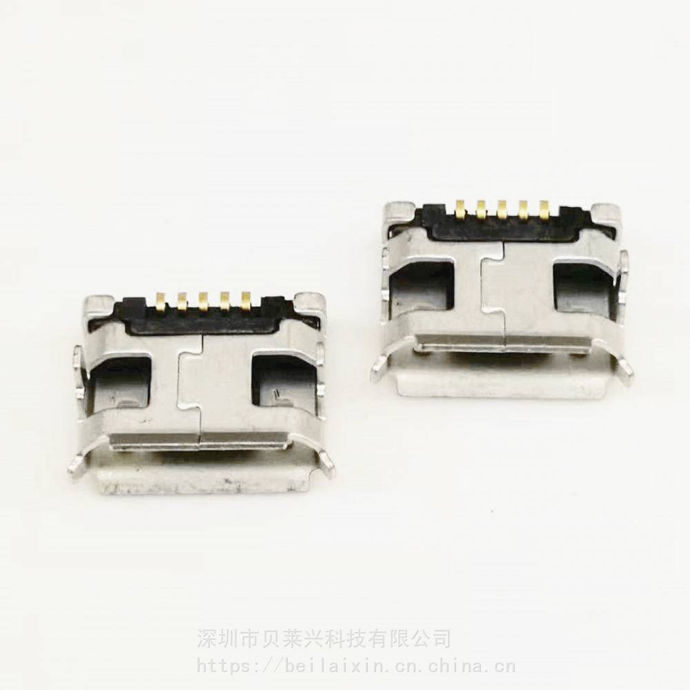 MICROUSB5PB型母座72无柱卷边带焊盘90