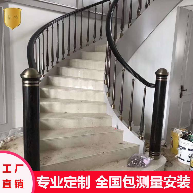 铜铝楼梯扶手酒店大工程铜雕刻楼梯护栏扶手根据现场定制