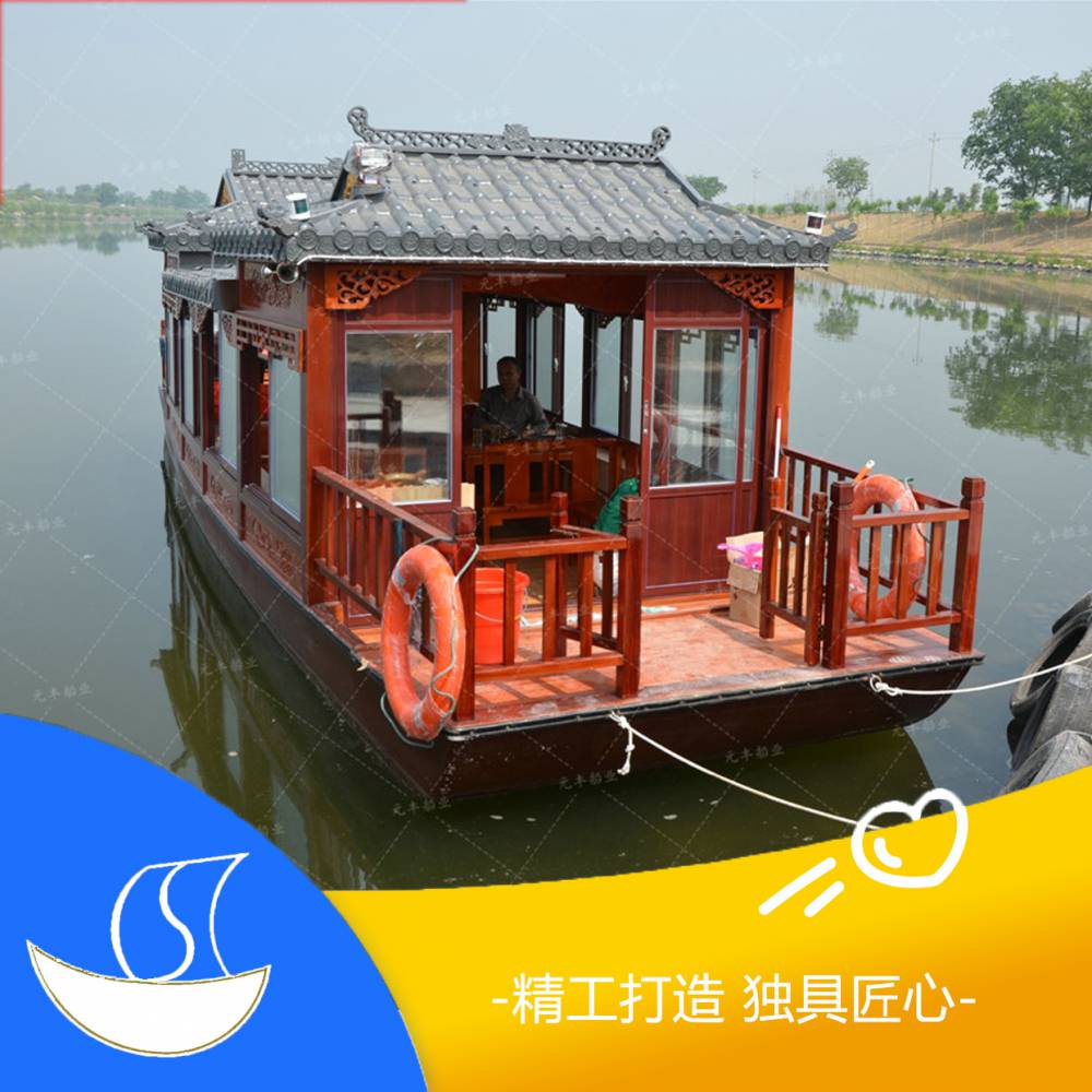 上海世博园有动力的观光画舫木船厂家直销