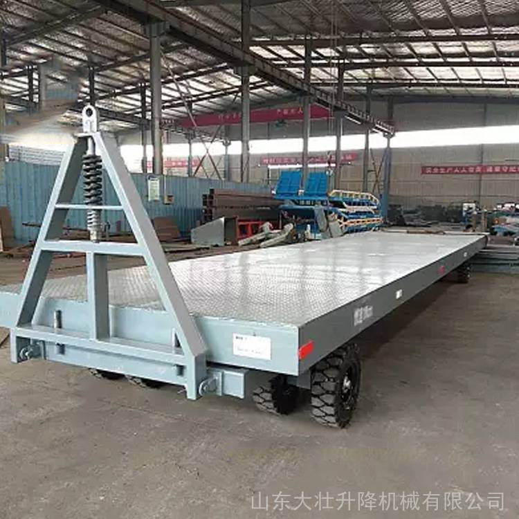 牵引平板车拖车 定制5吨10吨厂区牵引式物流重型搬运车