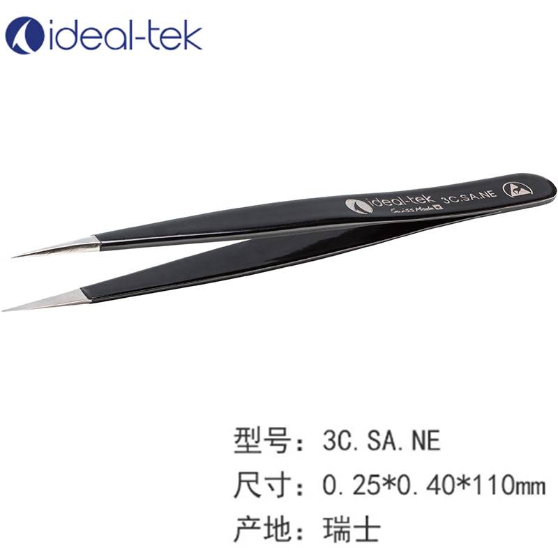 ideal-tek 防静电镊子3C.SA.NE 尖头防静电微电子组装镊子