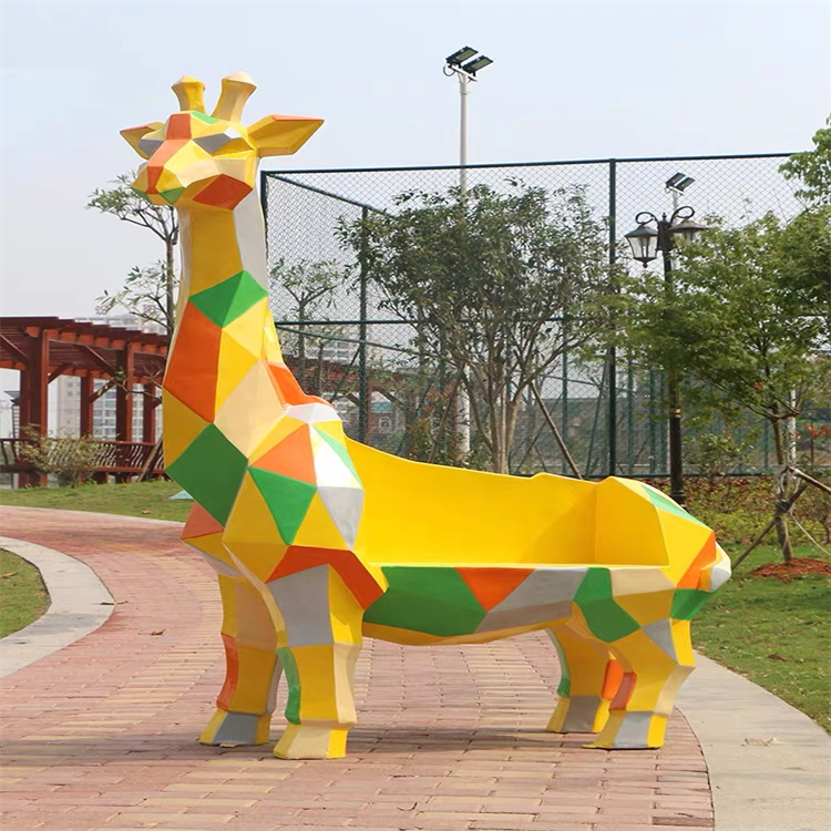动物座椅雕塑玻璃钢模型雕塑公园景观卡通动物座椅雕塑