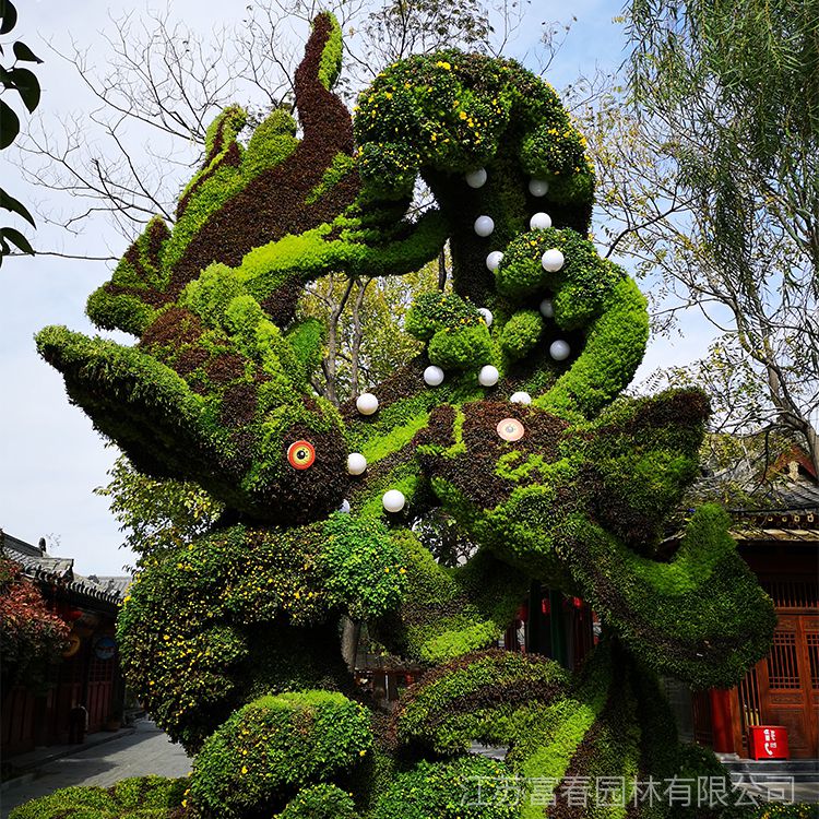 公园花坛城市草雕造型景观雕塑可定制绿雕植物羊钢架绿植动物造型