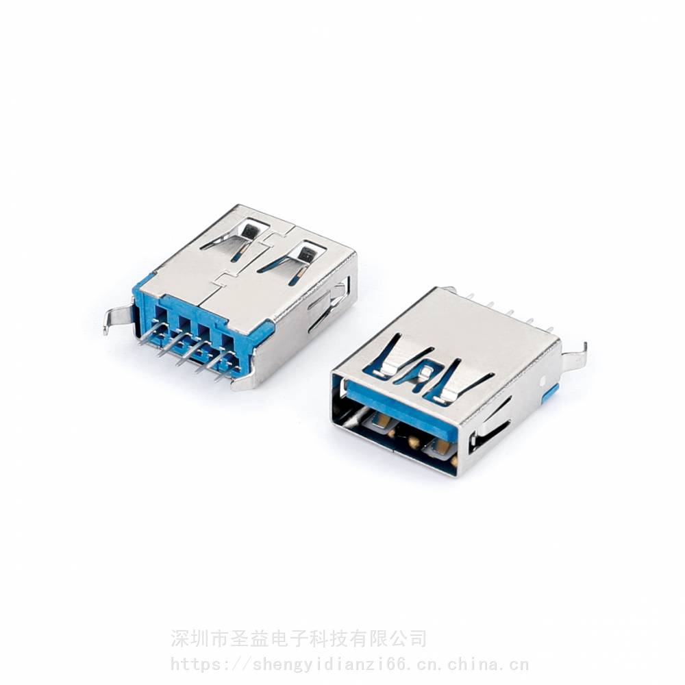 USB30AF母座9P直插180度立式DIP长度131