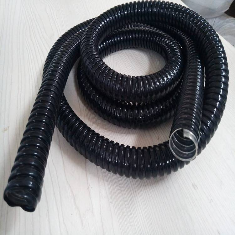 防晒包塑金属软管Φ25不锈钢包塑蛇皮管阻燃包塑蛇形管黑色50米/卷