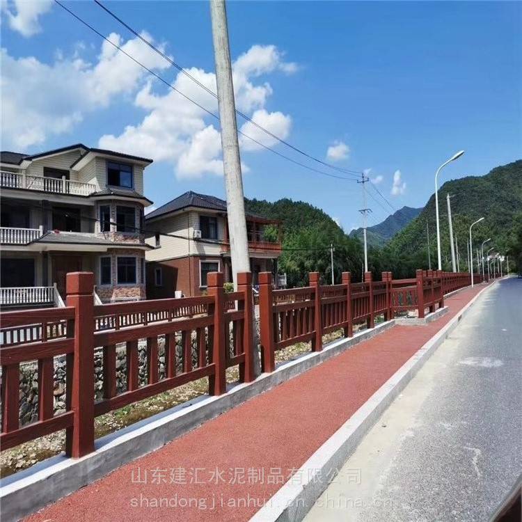 建筑水泥护栏河道防护围栏景区公园仿木混凝土栏杆