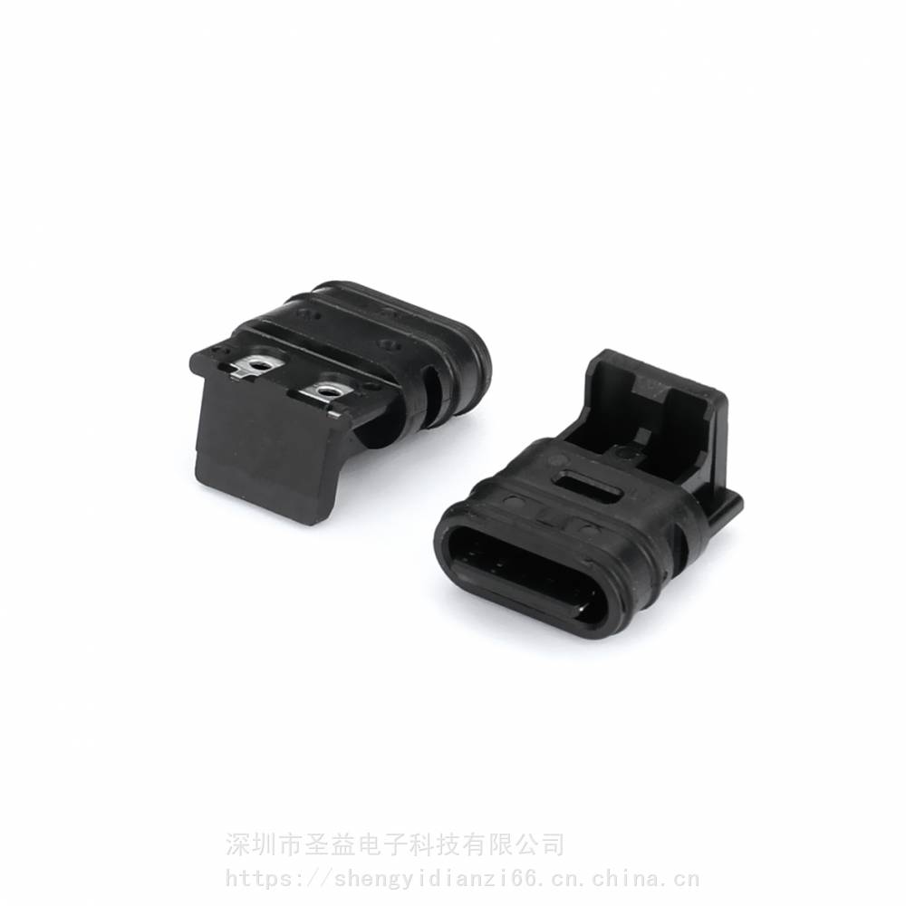 焊线式USB31TYPE-C全塑防水母座2P胶芯外露IP67缩口式L1145mm