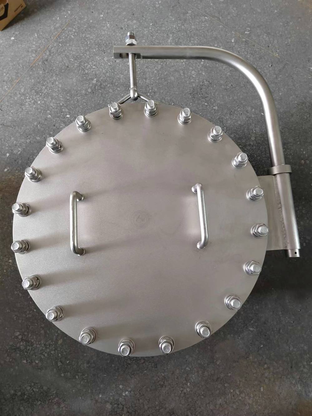 HG/T21519-2014垂直吊盖板式平焊法兰人孔不锈钢法兰人孔定制DN600DN500