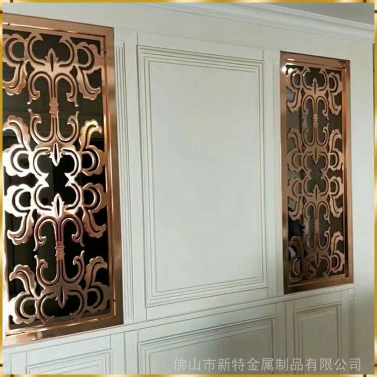 大量客厅新中式古典仿铜铝艺雕花屏风设计让人陶醉的设计