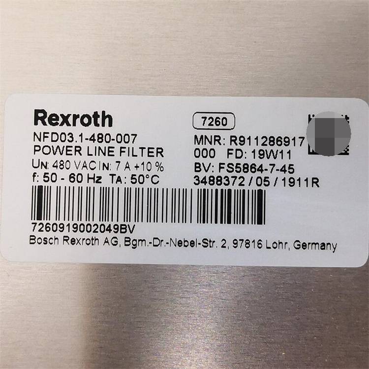 Rexrpth//控制元件//R911286917NFD031-480-007